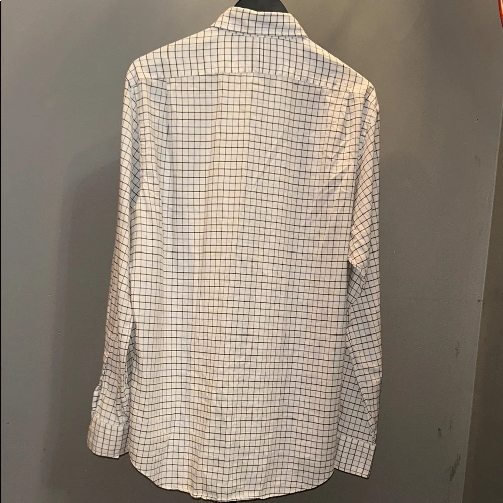 Polo by Ralph Lauren Men’s Large White Shirt Blue Windowpane Old Money Fashion